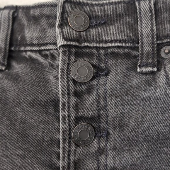 Gap High Rise Denim Shorts Cut Off Raw Hem Button Fly Vintage Wash Jean Bottoms - Picture 4 of 9